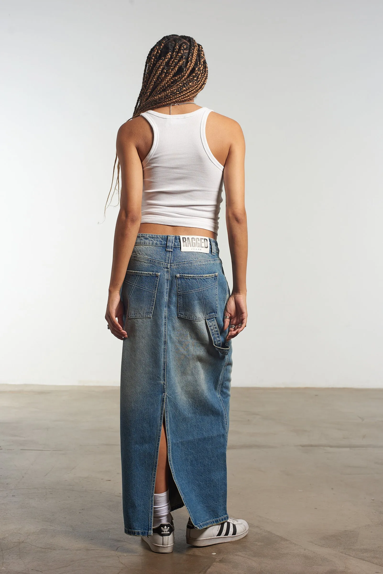 Carpenter Maxi Skirt Blue