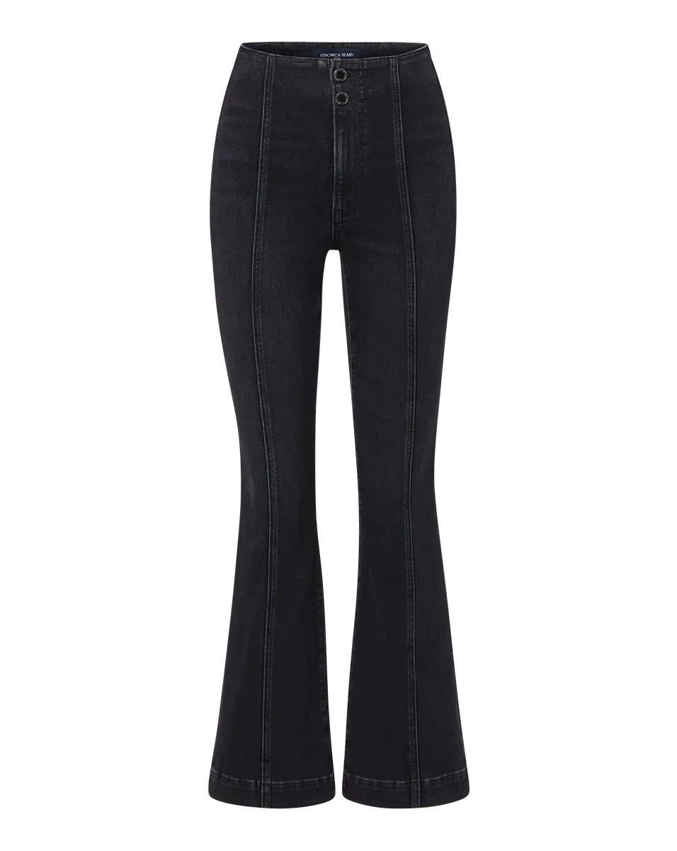 CARSON HIGH-RISE ANKLE FLARE IN WASHED ONYX