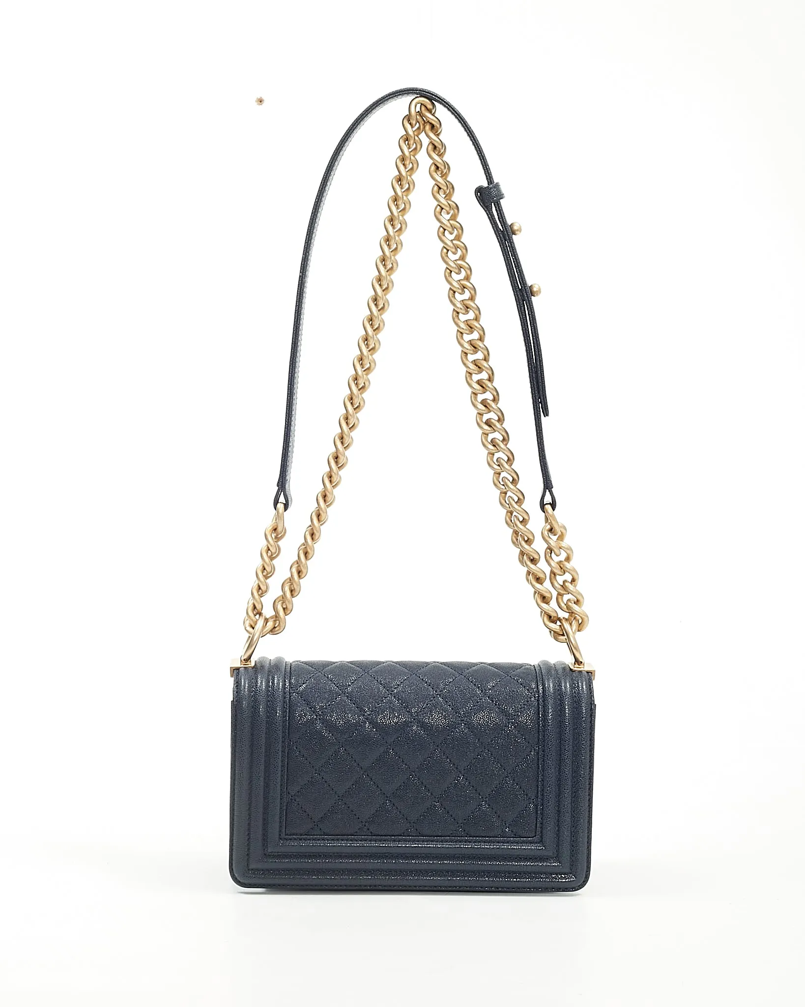 Chanel Navy Caviar Small GHW Boy Bag