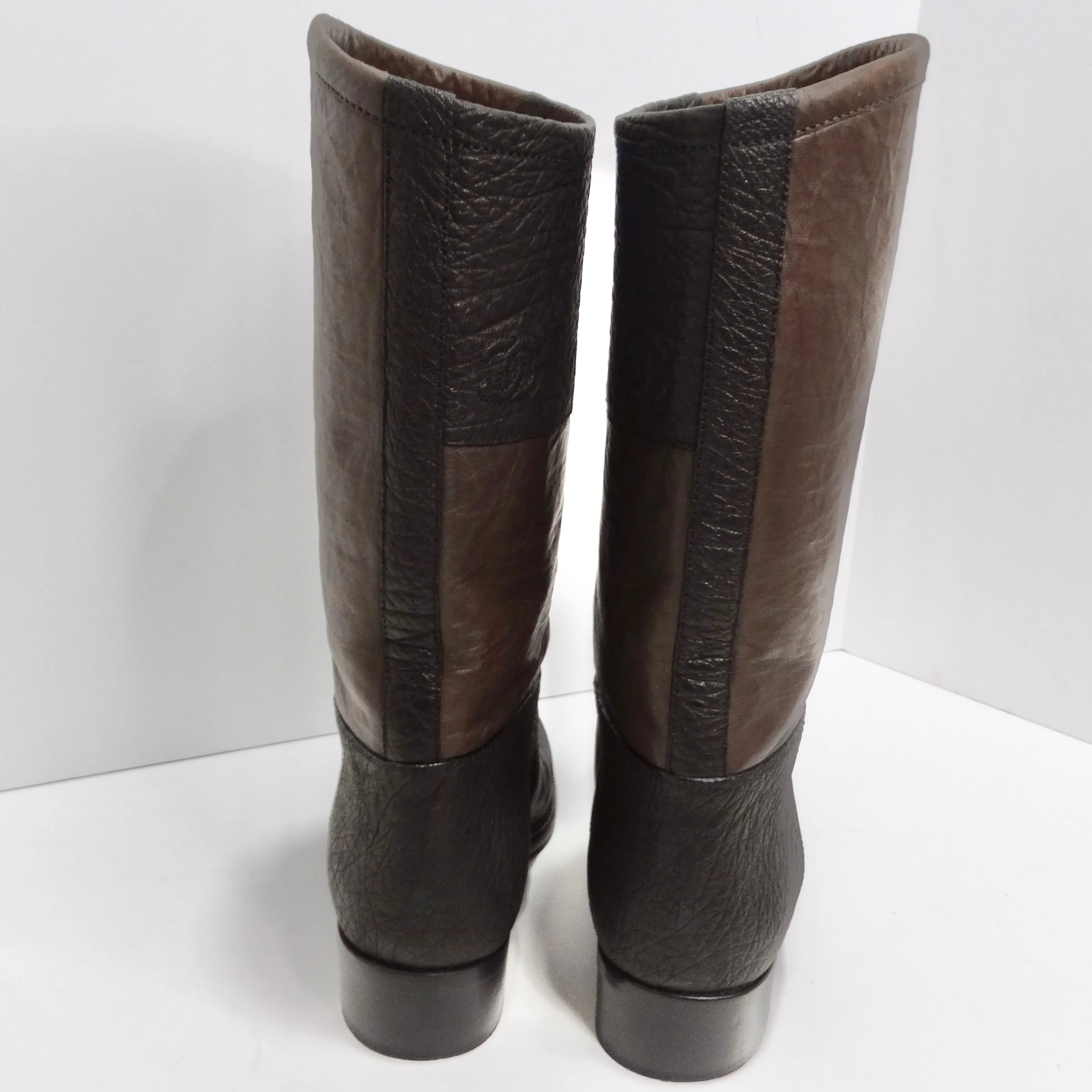 Chanel Two Tone Interlocking C Riding Boots