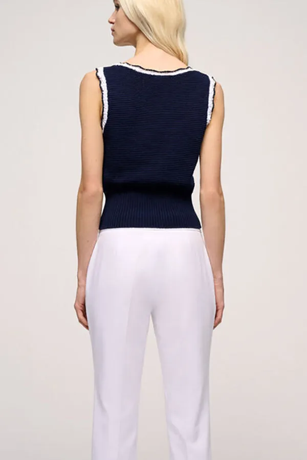 CHININO BLUE BON-TON KNIT TOP