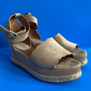 Chloe Tan Suede Platform Espadrille