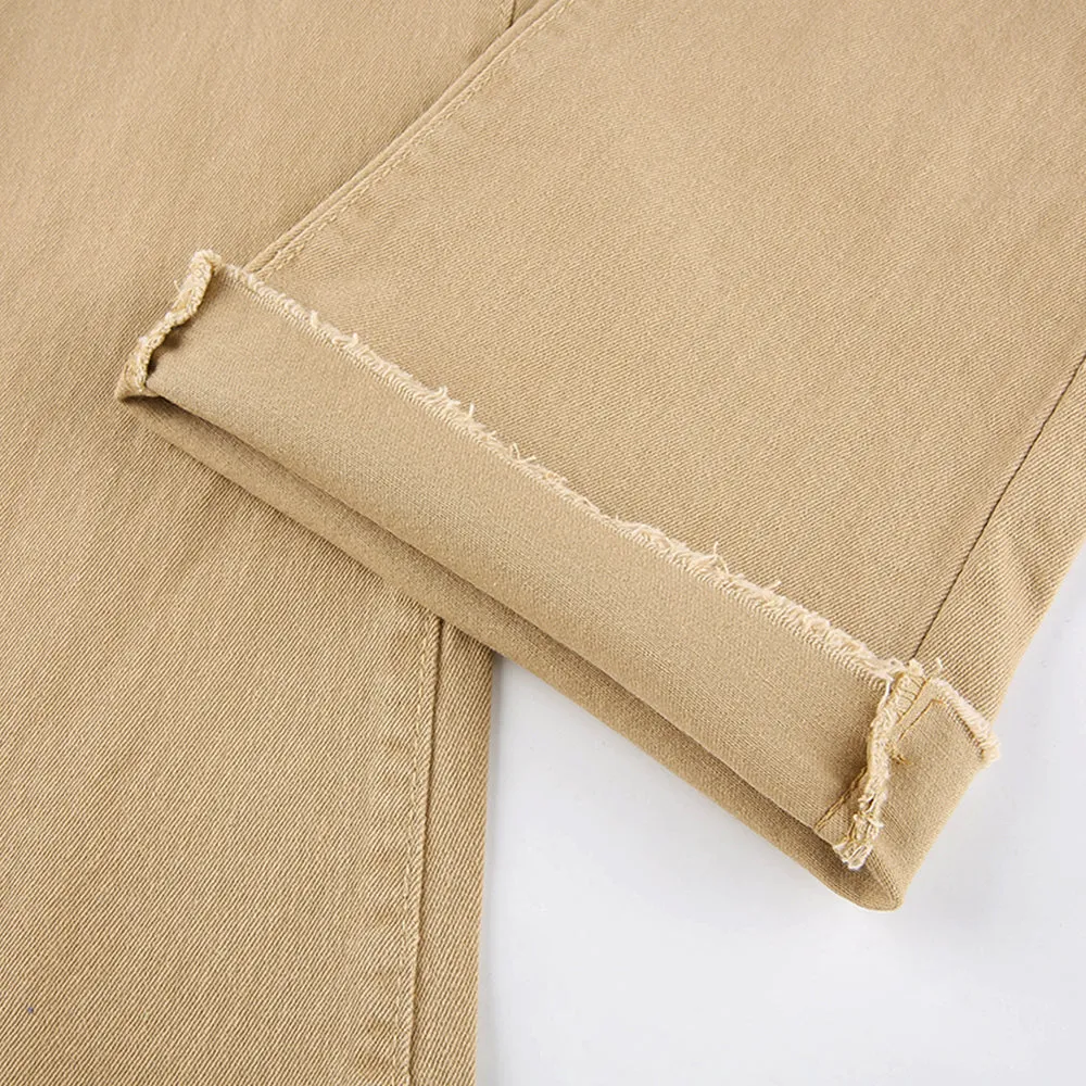 CityHottie - Women's jeans woman high waist Flared Jeans Khaki Black Brown Pants Women's pants for women clothing trouser Jean women trousers
