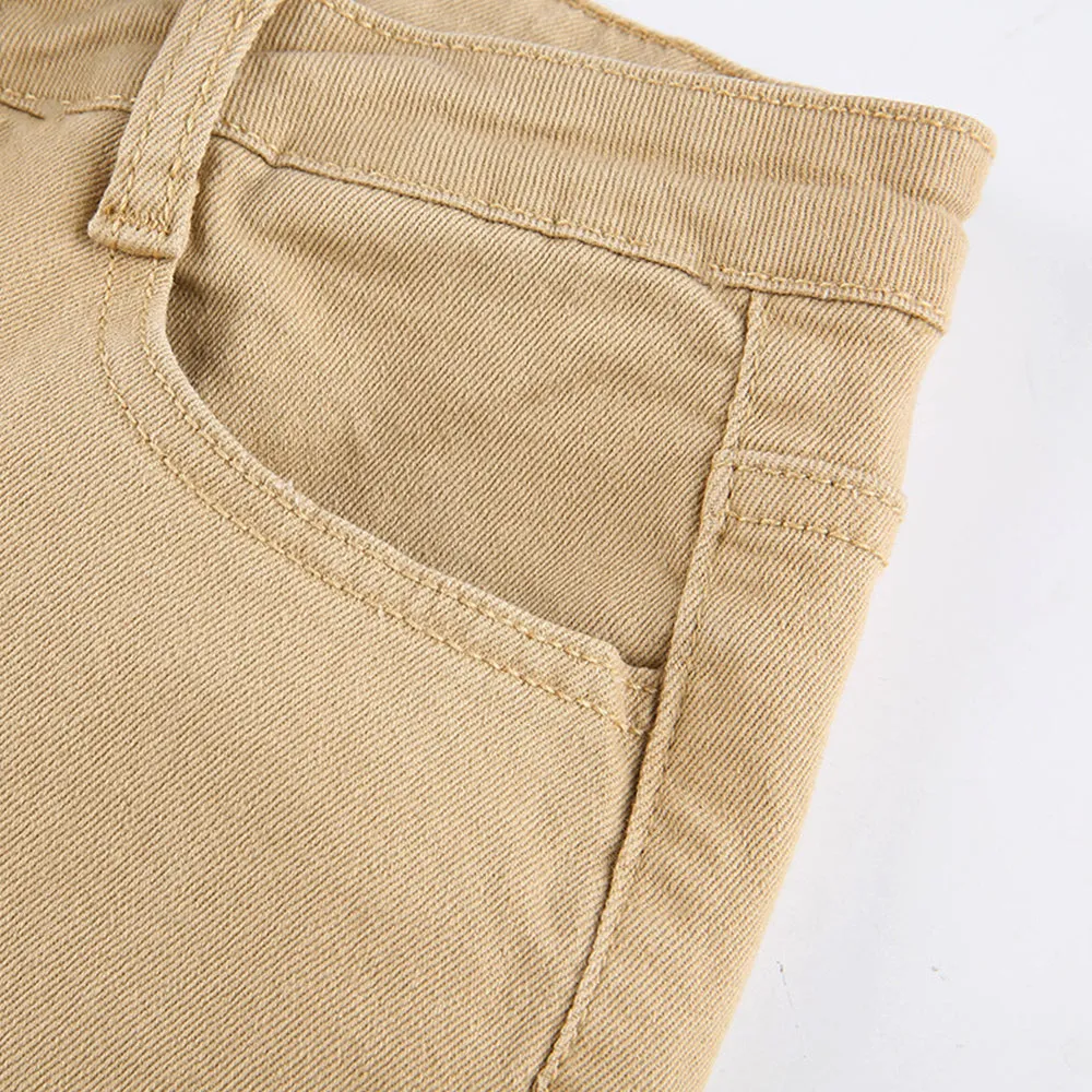 CityHottie - Women's jeans woman high waist Flared Jeans Khaki Black Brown Pants Women's pants for women clothing trouser Jean women trousers