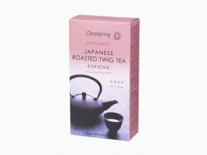 Clearspring Organic Japanese Roasted Twig Tea Kukicha Tea 20 BAGS