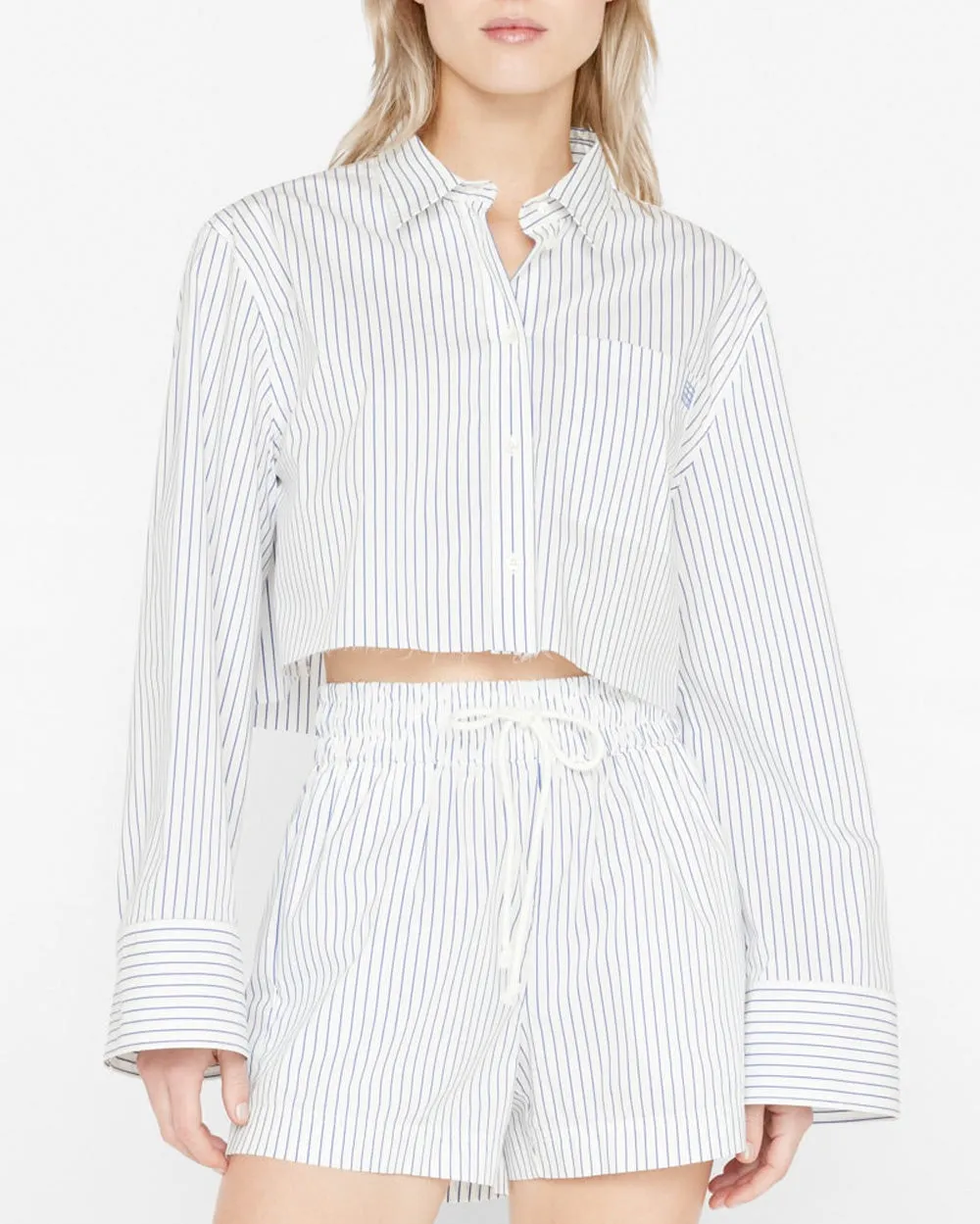 Cobalt Multi Cropped Wide Sleeve Shirt
