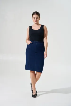 Cooling & Stretchable Denim Skirt With Tummy Control