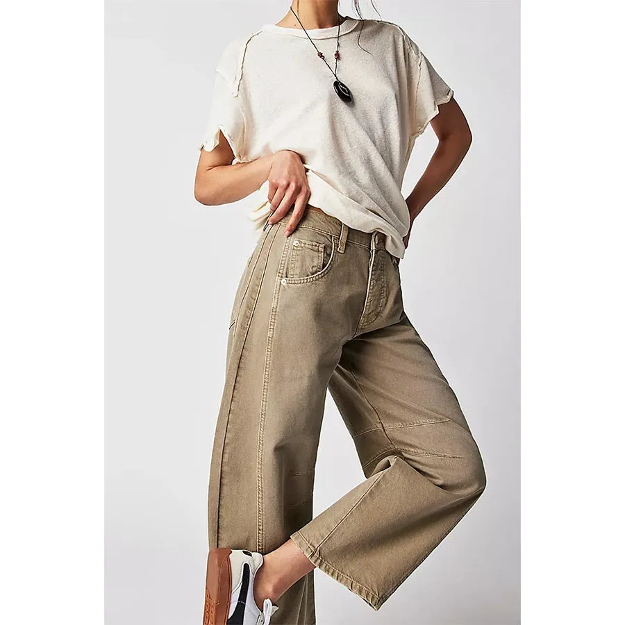 Cropped Casual Wide Leg Jeans