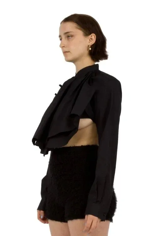 Cropped Cheongsam-Style Shirt