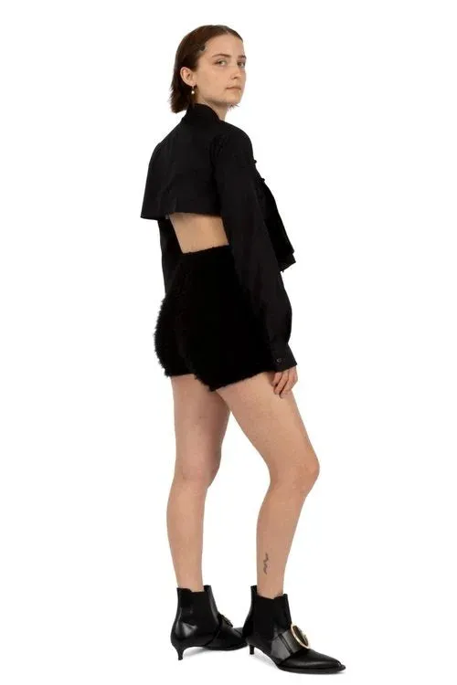 Cropped Cheongsam-Style Shirt