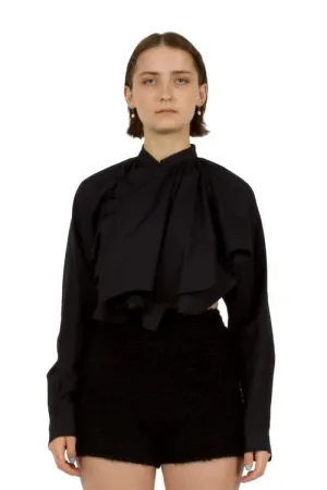 Cropped Cheongsam-Style Shirt