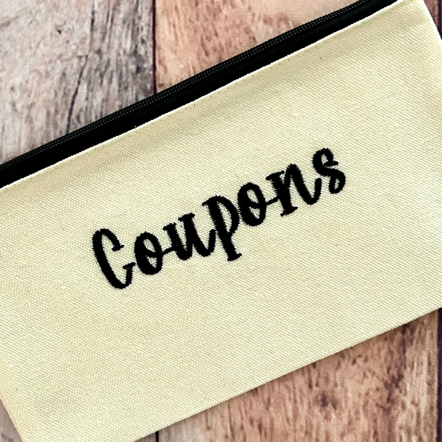 Custom Embroidered Natural Zipper Pouch Bag Coupons