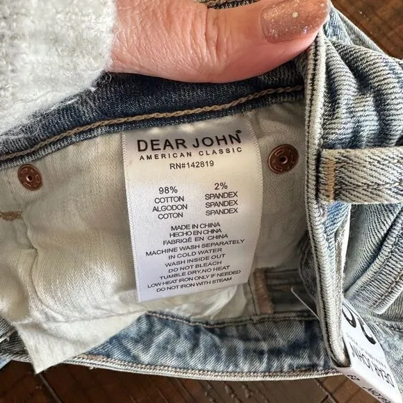 Dear John distressed hi rise cropped jeans 29 NWT