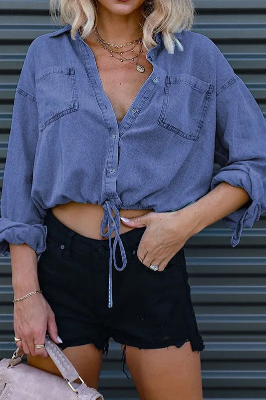 Denim cropped top