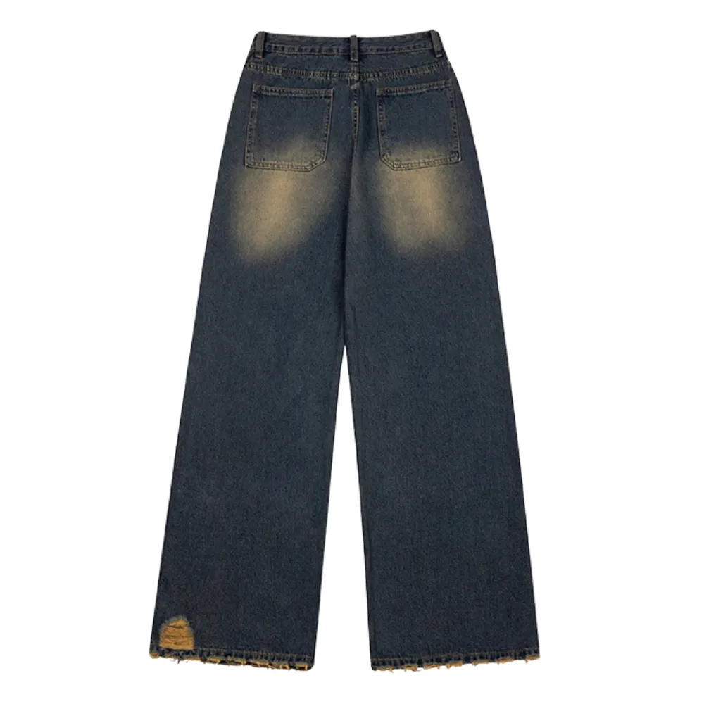 DF|Vintage Artistic Distressed Ripped Jeans