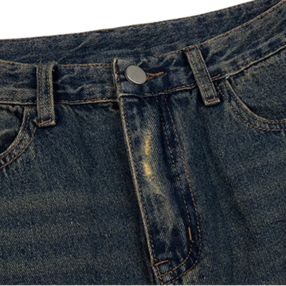 DF|Vintage Artistic Distressed Ripped Jeans