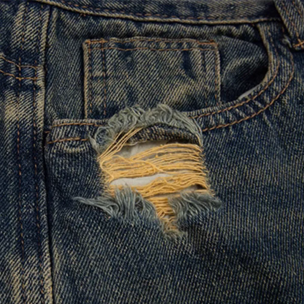 DF|Vintage Artistic Distressed Ripped Jeans
