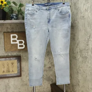 DG2 by Diane Gilman Destructed Skinny Jeans Petite Plus 20W Chambray