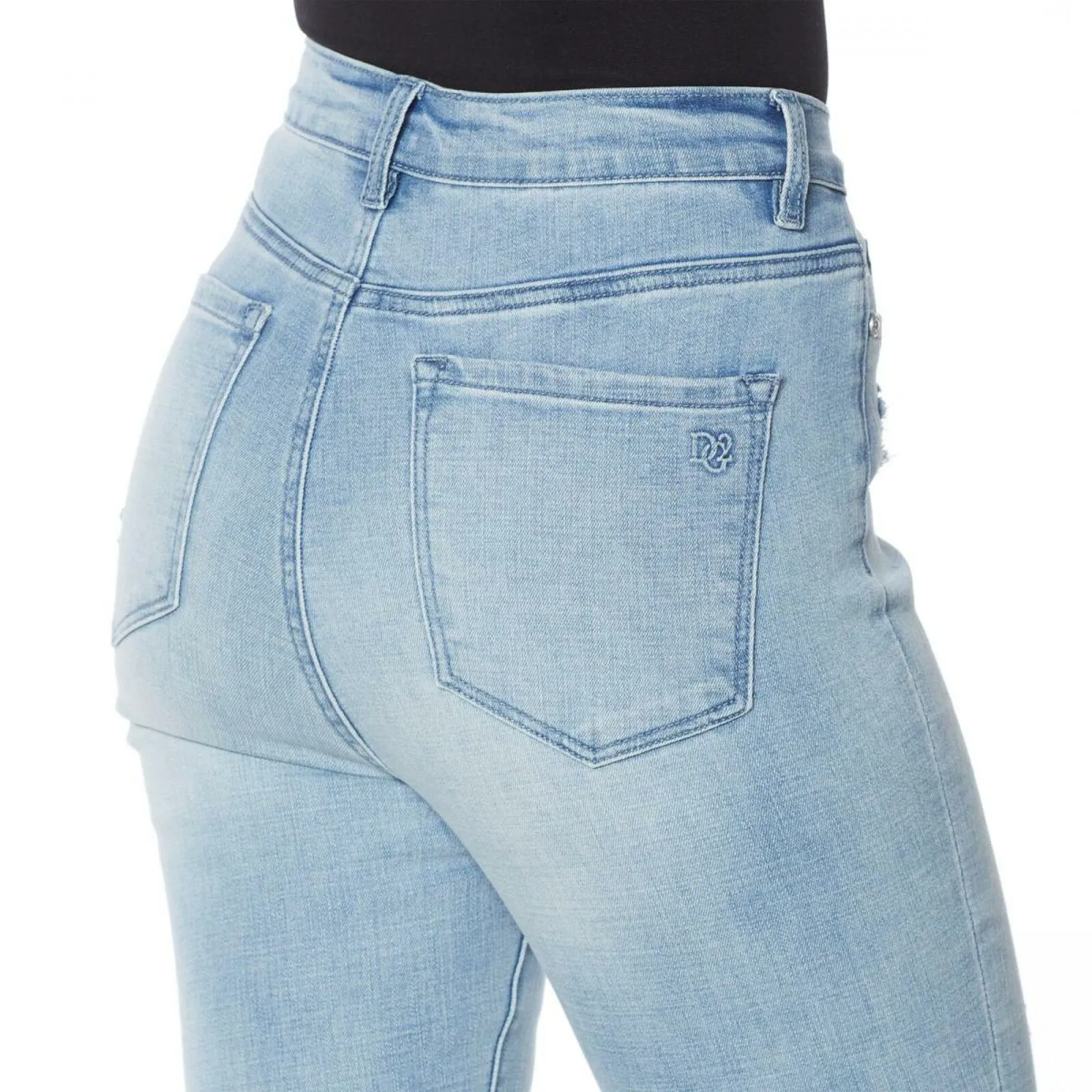 DG2 by Diane Gilman Destructed Skinny Jeans Petite Plus 20W Chambray