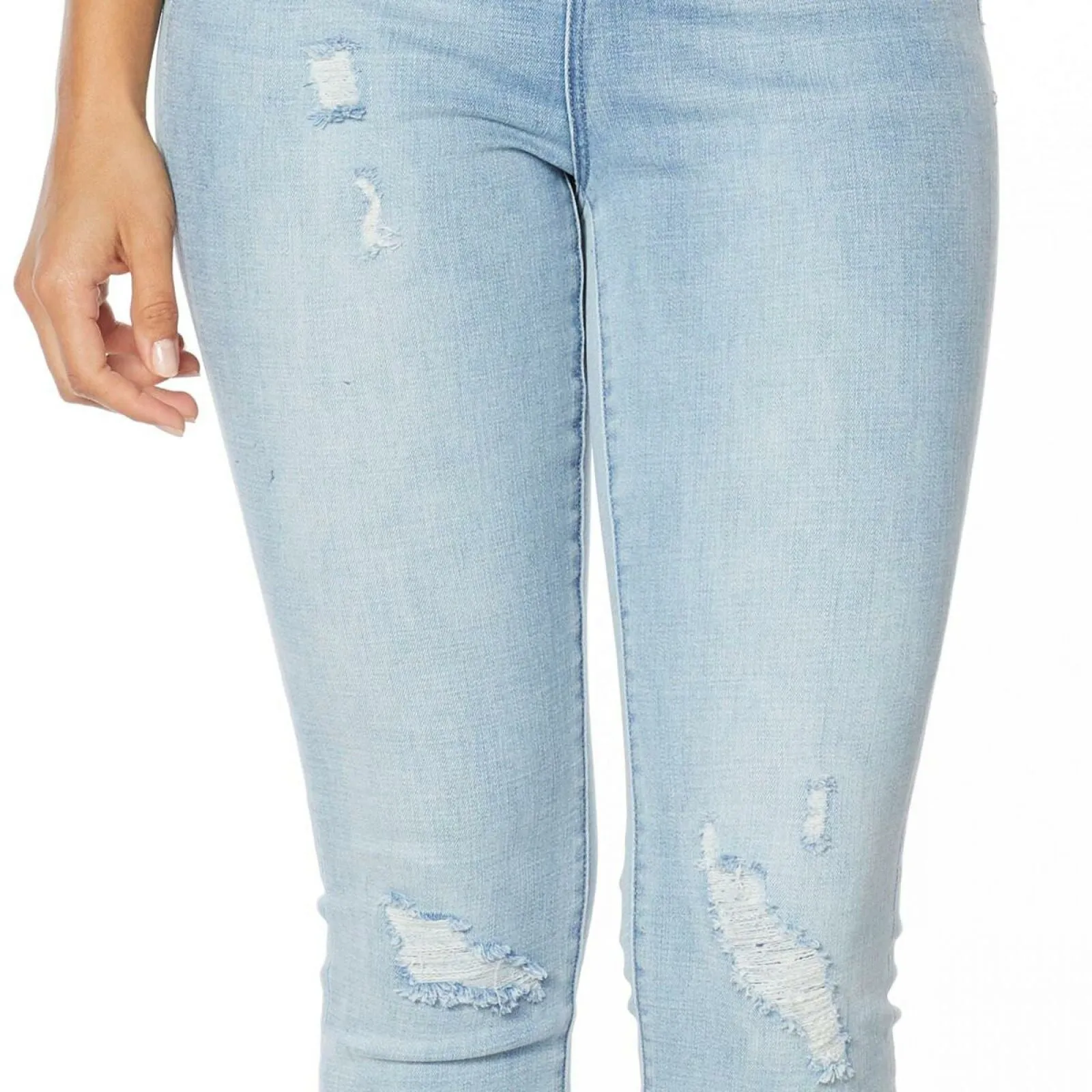 DG2 by Diane Gilman Destructed Skinny Jeans Petite Plus 20W Chambray