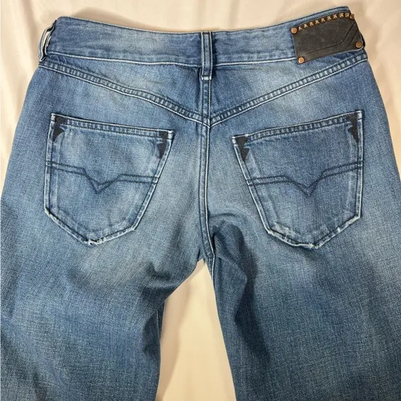 Diesel Industry Vixy Y2K Wash Flare Wide Leg Low Rise Denim Jeans Size 27