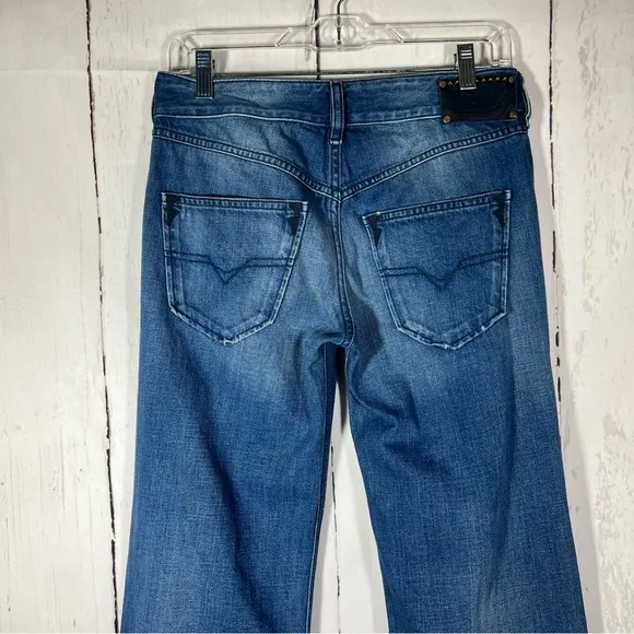 Diesel Industry Vixy Y2K Wash Flare Wide Leg Low Rise Denim Jeans Size 27