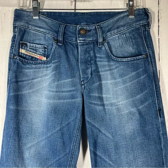 Diesel Industry Vixy Y2K Wash Flare Wide Leg Low Rise Denim Jeans Size 27