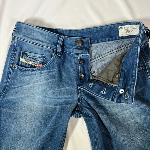 Diesel Industry Vixy Y2K Wash Flare Wide Leg Low Rise Denim Jeans Size 27