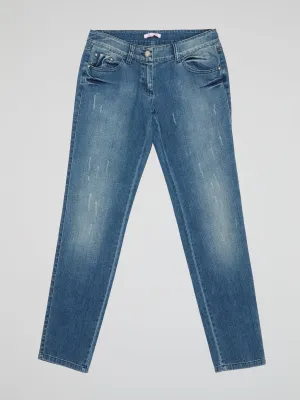 Distressed Denim Jeans