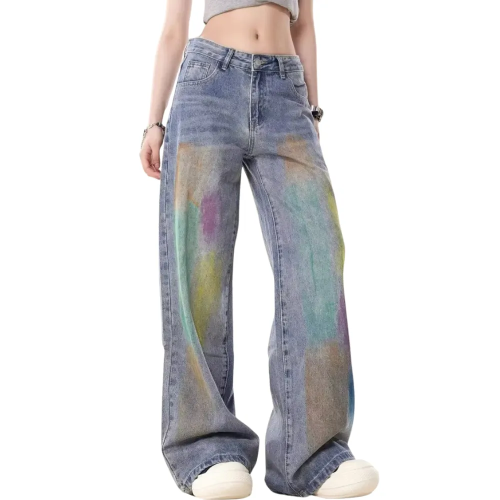 Distressed Iridescent Jeans