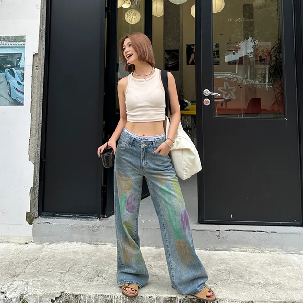 Distressed Iridescent Jeans