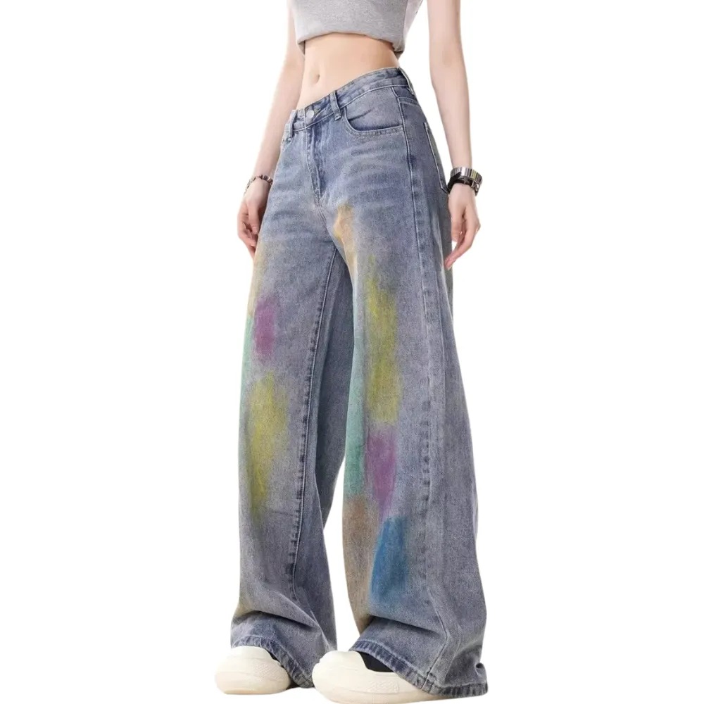 Distressed Iridescent Jeans