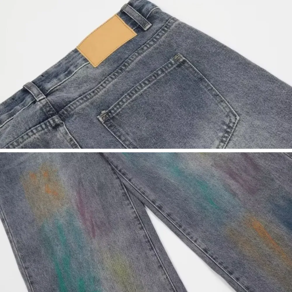 Distressed Iridescent Jeans