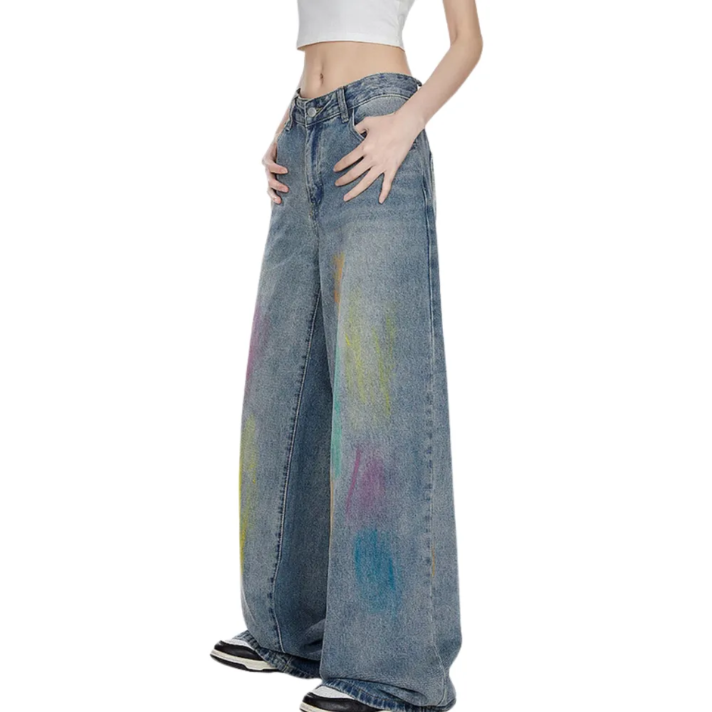 Distressed Iridescent Jeans