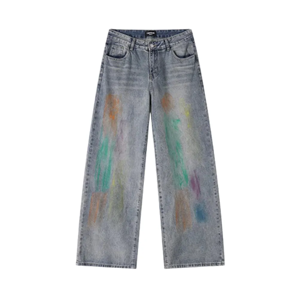 Distressed Iridescent Jeans