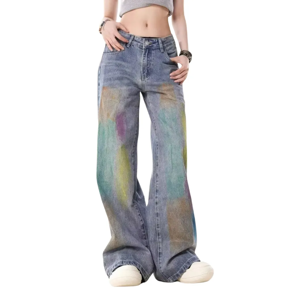 Distressed Iridescent Jeans