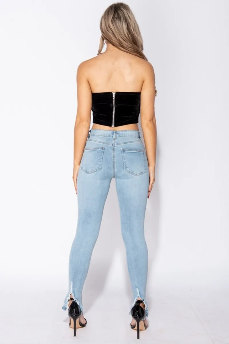 Distressed Light Blue Skinny Jeans