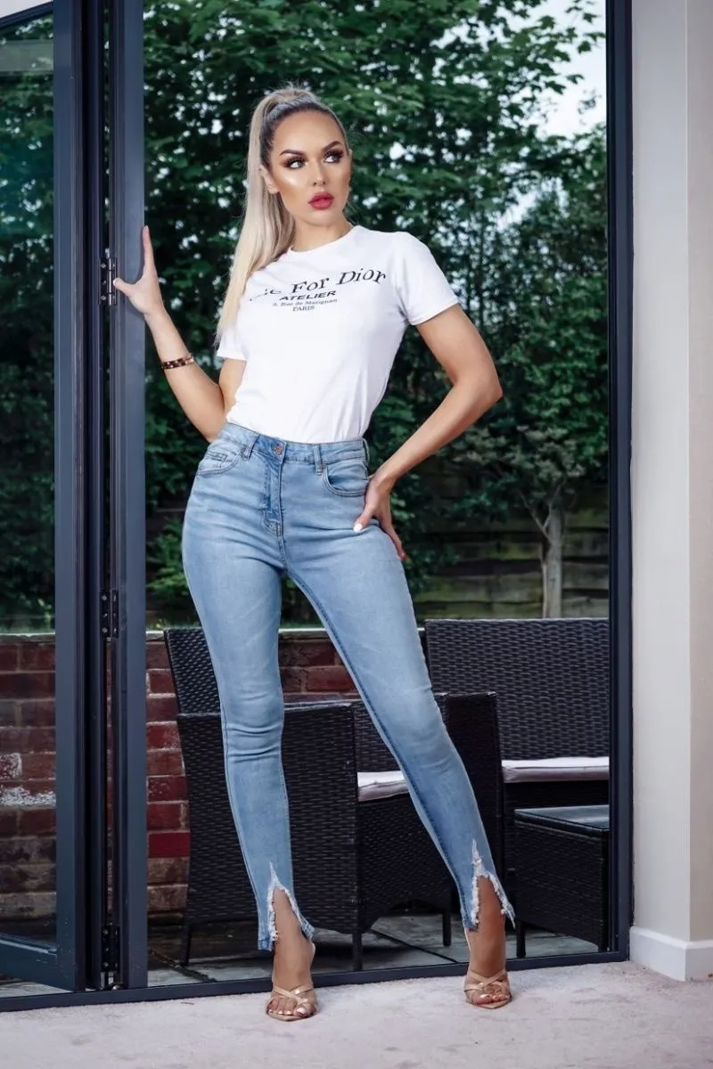 Distressed Light Blue Skinny Jeans