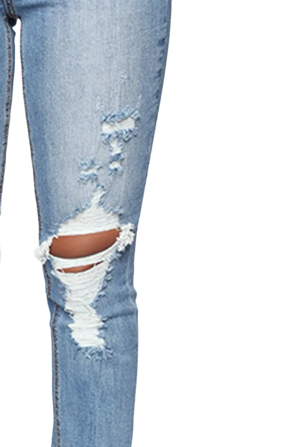 Distressed Slit Jeans