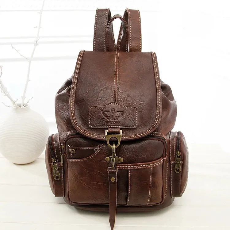 Drawstring High Quality PU Leather Backpacks