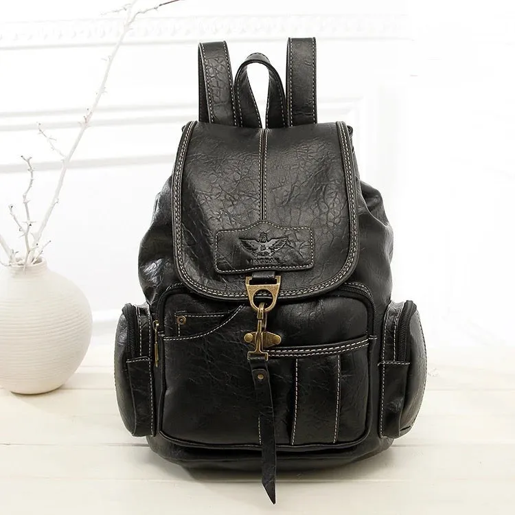 Drawstring High Quality PU Leather Backpacks