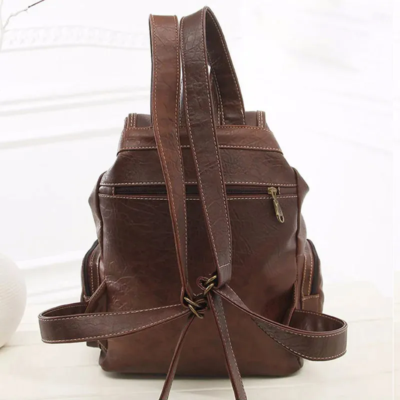 Drawstring High Quality PU Leather Backpacks