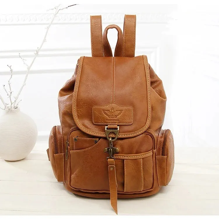 Drawstring High Quality PU Leather Backpacks