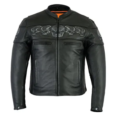 DS700 MEN'S SCOOTER JACKET W/REFLECTIVE SKULLS
