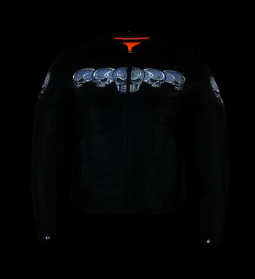 DS700 MEN'S SCOOTER JACKET W/REFLECTIVE SKULLS