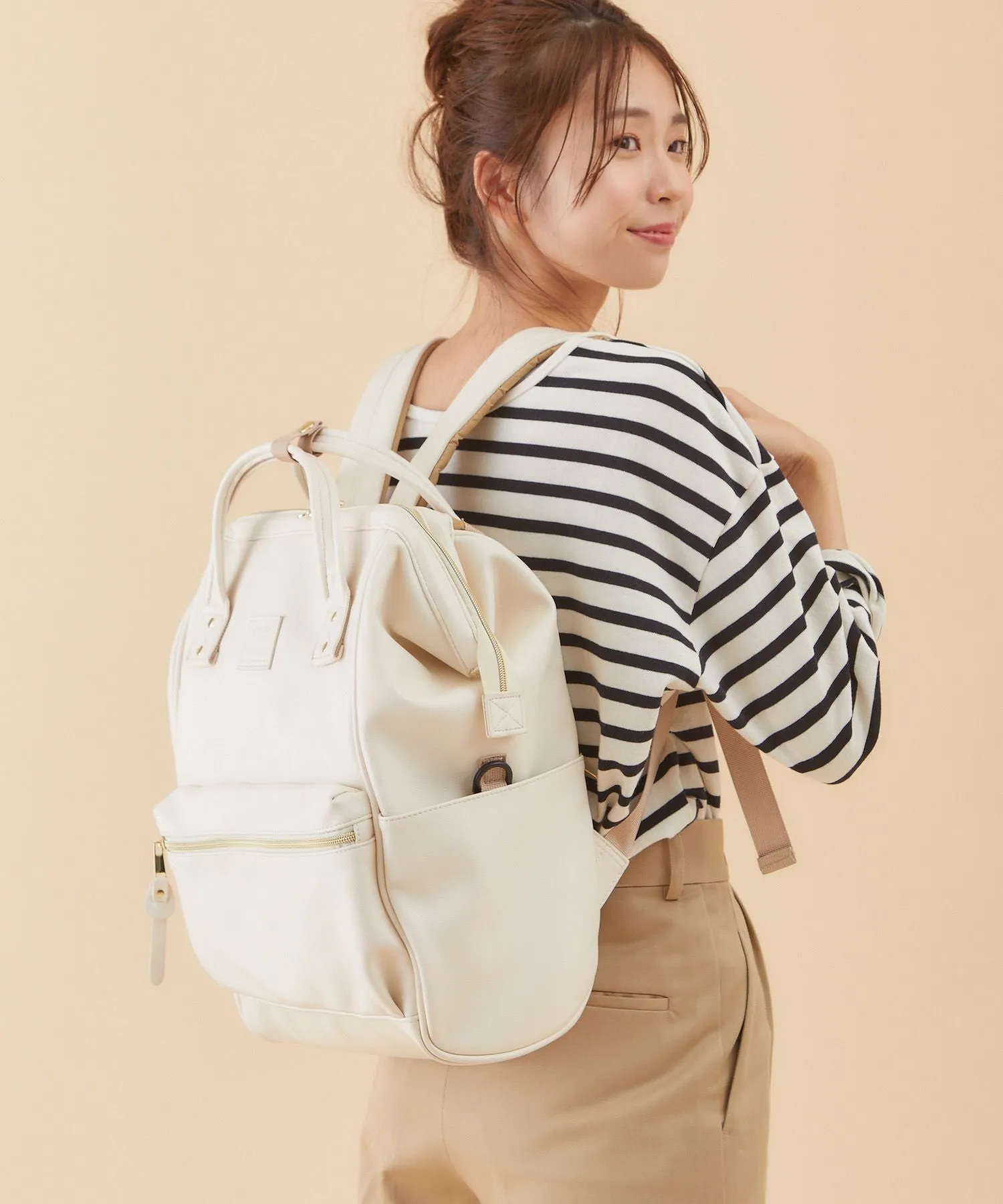 Durable Charming Leather Female Vintage Large Backpacks