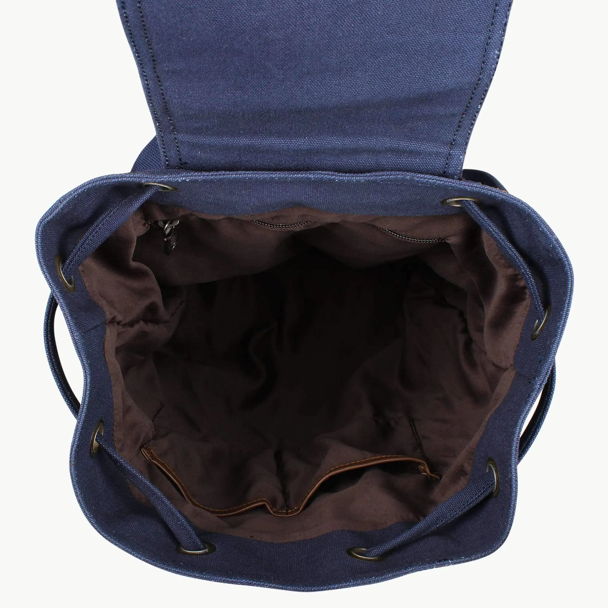 Dyed Canvas Backpack With Drawstrings
