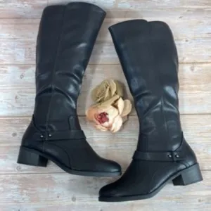 EASY STREET Jewel Plus Black Riding Boots 9M-WC