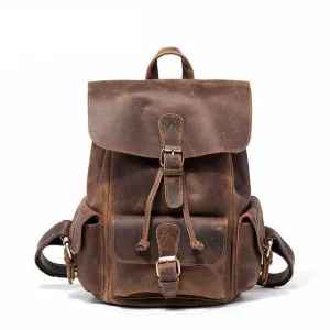 European and American crazy horse leather shoulder bag retro handmade ladies backpack shoulder diagonal travel college