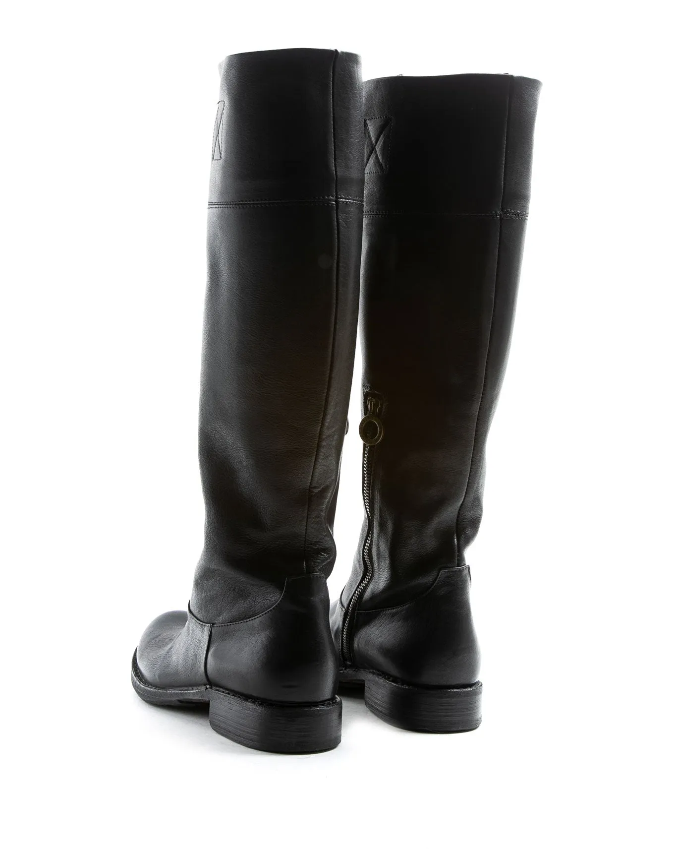 EVER Black Leather Tall Boots